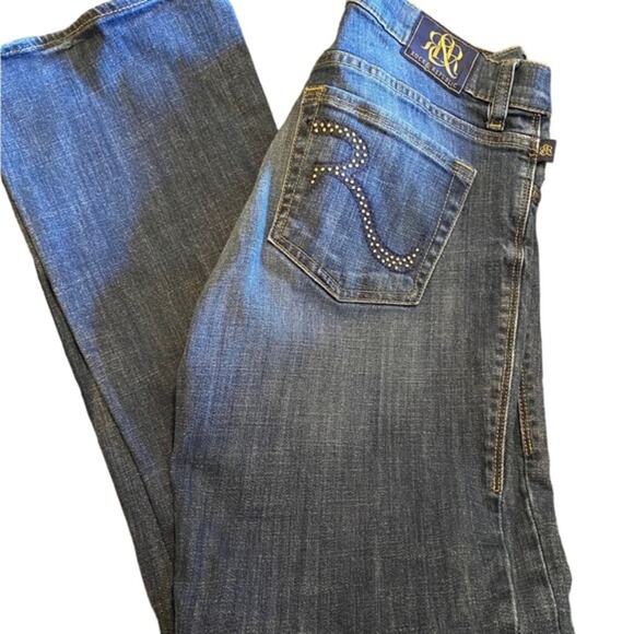 Rock & Republic Size 8 Stretch Boot Leg Medium Blue Denim Jeans Great Condition - Picture 1 of 10